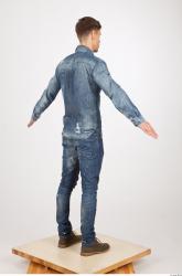 Whole Body Man Animation references Casual Jeans Slim Studio photo references